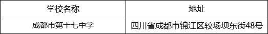 成都市第十七中學(xué)地址在哪里？