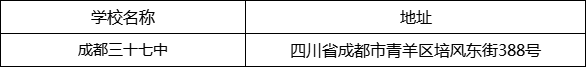 成都市成都三十七中地址在哪里？