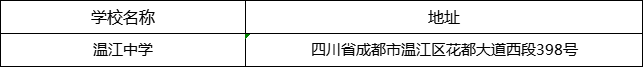 成都市溫江中學地址在哪里？