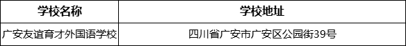 廣安市廣安友誼育才外國語學(xué)校學(xué)校地址在哪里？