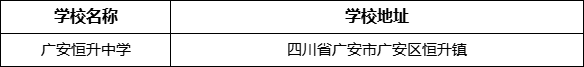 廣安市廣安恒升中學學校地址在哪里？