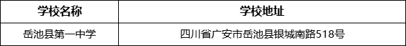 廣安市岳池縣第一中學(xué)學(xué)校地址在哪里？