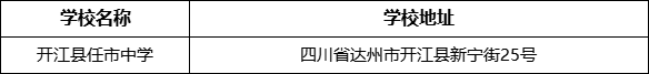 達(dá)州市開(kāi)江縣任市中學(xué)學(xué)校地址在哪里？