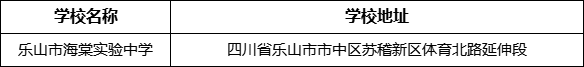 樂山市海棠實(shí)驗(yàn)中學(xué)學(xué)校地址在哪里？