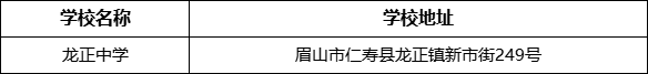眉山市龍正中學(xué)學(xué)校地址在哪里？