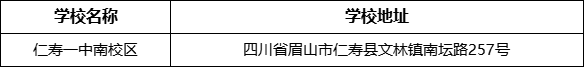 眉山市仁壽一中南校區(qū)學(xué)校地址在哪里？
