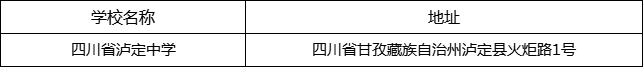 甘孜州四川省瀘定中學地址在哪里？