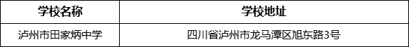 瀘州市田家炳中學學校地址在哪里？