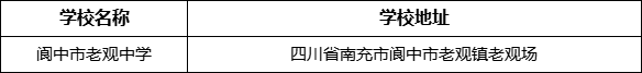 南充市閬中市老觀中學(xué)地址在哪里？
