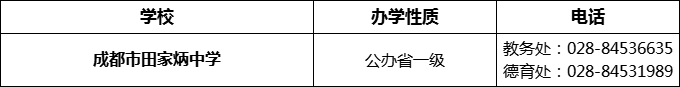 2024年成都市田家炳中學(xué)招辦電話是多少？