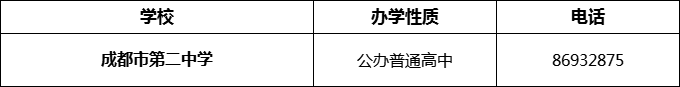 2024年成都市第二中學(xué)招辦電話是多少？