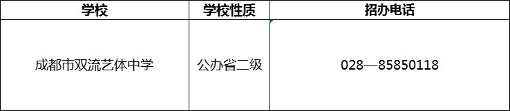 2024年成都市雙流藝體中學(xué)招辦電話(huà)是多少？