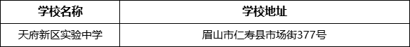 眉山市天府新區(qū)實驗中學(xué)學(xué)校地址在哪里？