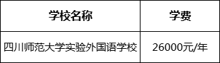 成都市四川師范大學(xué)實(shí)驗(yàn)外國(guó)語(yǔ)學(xué)校2022年學(xué)費(fèi)